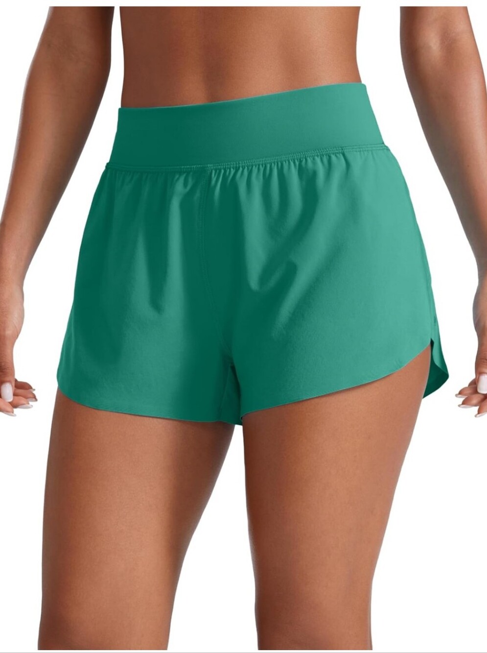 CRZ YOGA Green High-Rise Athletic Shorts
